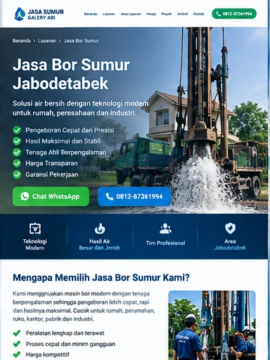 Jasa Bor Sumur Jabodetabek