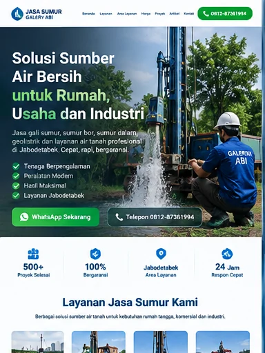 Jasa Sumur Profesional Jabodetabek